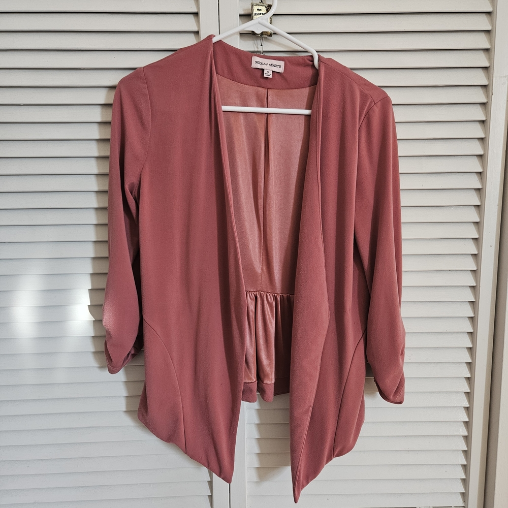 Pink Open Front Blazer